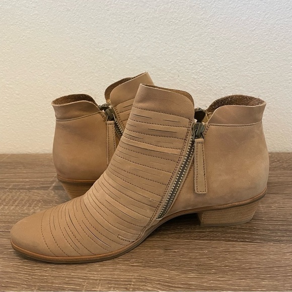 Paul Green Shasta Sliced Nubuck Leather Mid Heel Boots, Size 7.5 - Picture 2 of 8